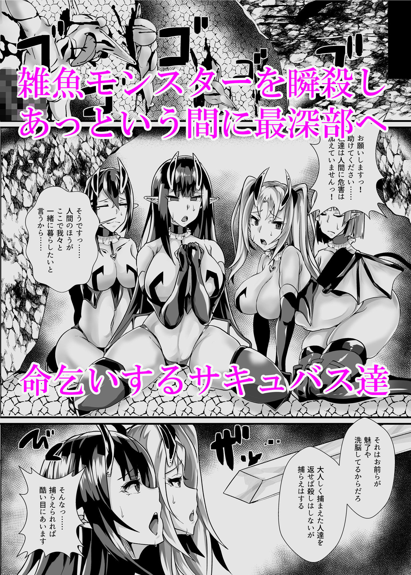 サンプル画像2:勇者VS雑魚サキュバス軍団(ブリッツクリーク) [d_153184]