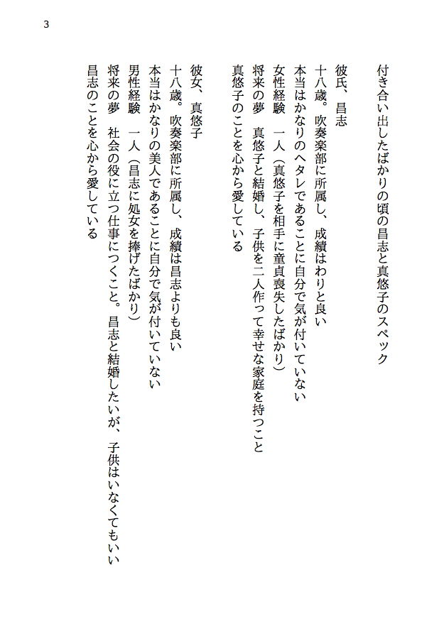 サンプル画像1:あの日告白した君が寝取られ妻になって80人もの男に股を開くなんて考えもしなかった-寝取られ夫婦の回想録(八ヶ岳昌司) [d_166453]