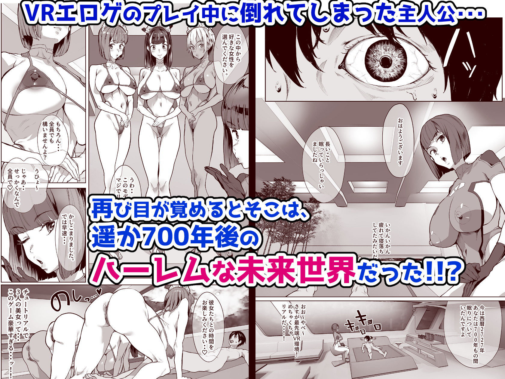 サンプル画像1:ハーレムでNEWGAME＋！！ ～VRエロゲでイったら未来はハーレム世界になっていた！？～(ヌルネバーランド) [d_177713]