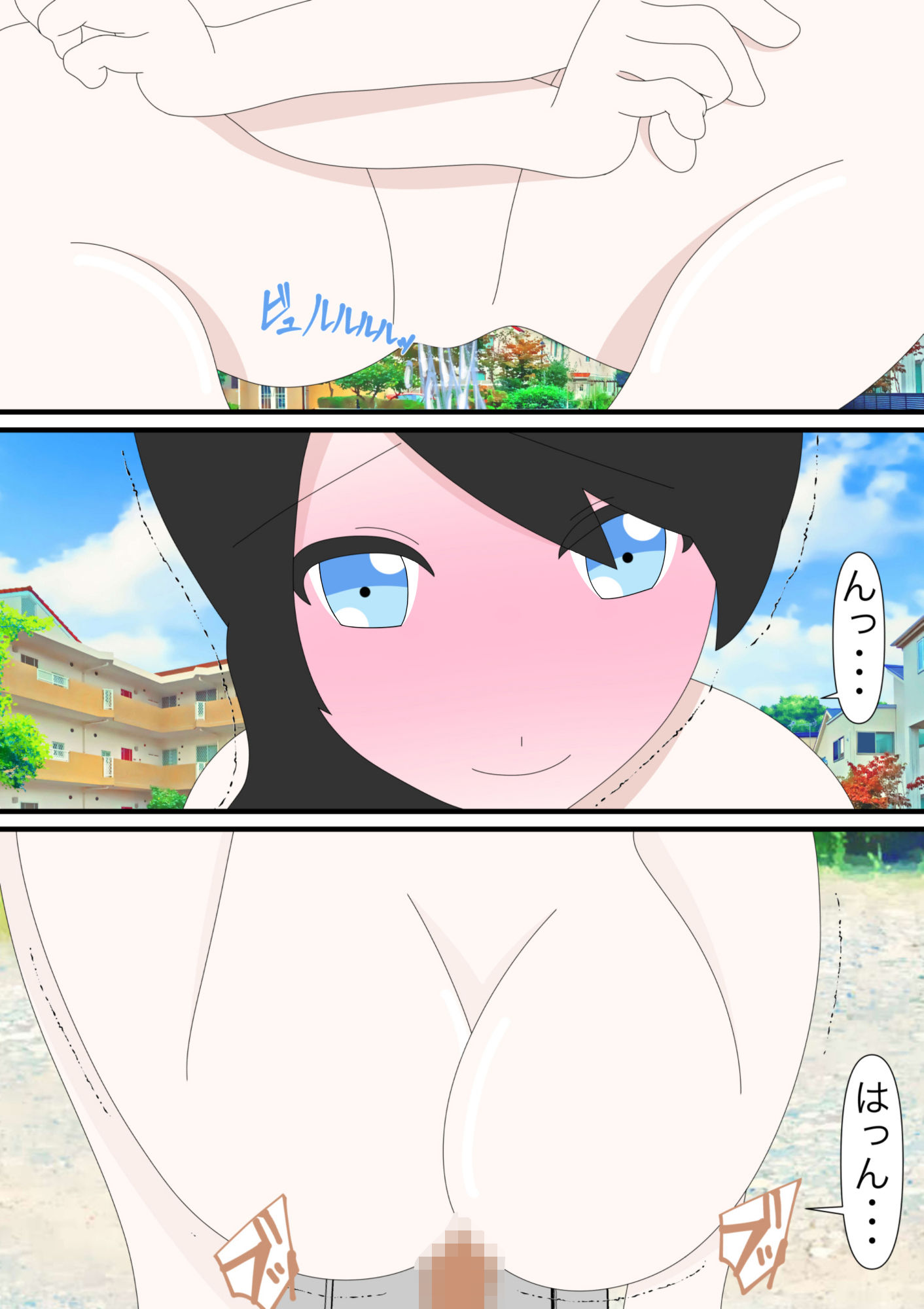 サンプル画像1:丸見え便所で排便する女の子(Hな町の物語) [d_188510]