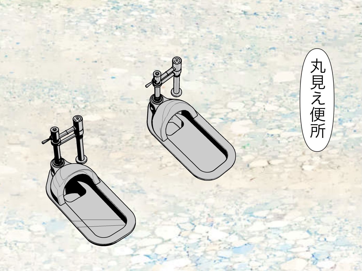 サンプル画像2:丸見え便所で排便する女の子(Hな町の物語) [d_188510]