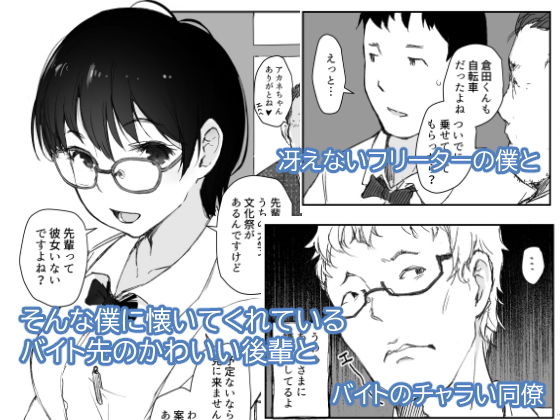 サンプル画像1:ショートカットで眼鏡の似合う人懐こいバイトの後輩がヤリチン同僚の車で送られてから無断欠勤している(あらくれ) [d_193816]