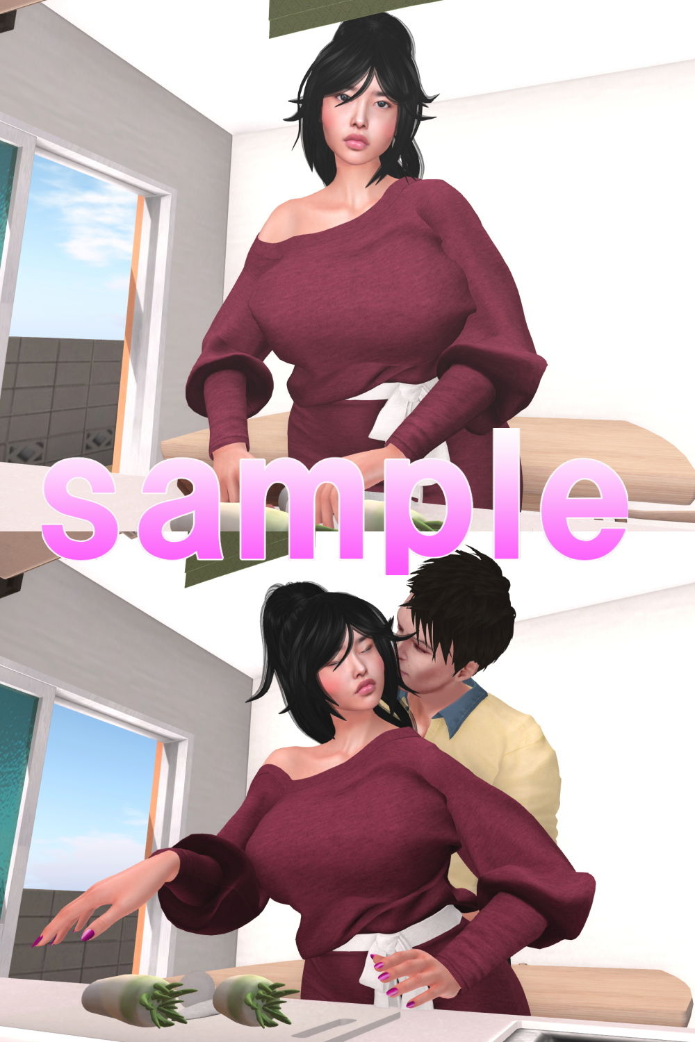 サンプル画像1:旦那が帰って来る前に不倫する爆乳人妻(Angel) [d_196272]