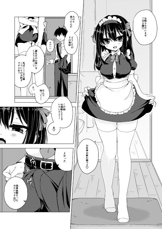 サンプル画像1:彼女がメイドコスでご奉仕してくれる本(きのさき) [d_200859]
