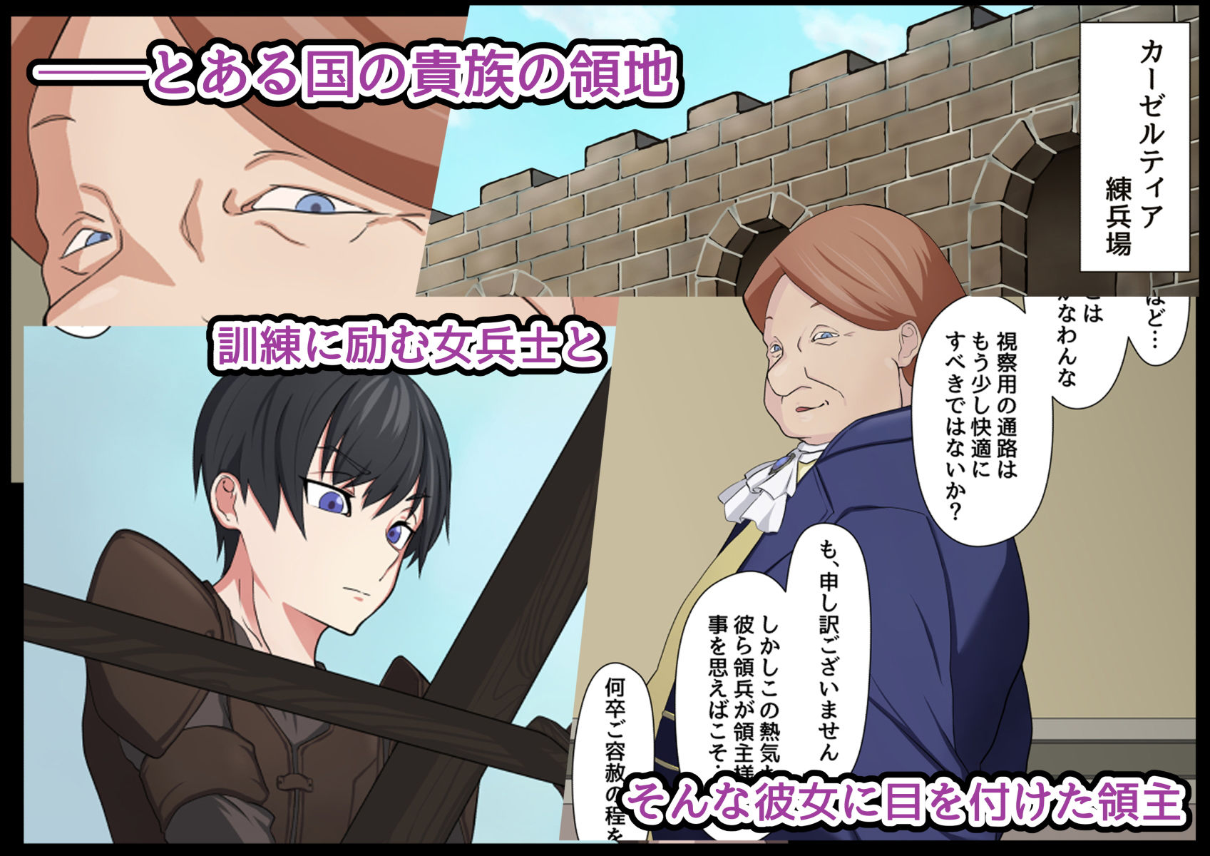 サンプル画像1:クールな女兵士と下衆貴族(酉鷲めん) [d_206608]