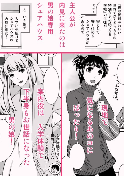 サンプル画像2:夜の（中略）学校2・男の娘専用シェアハウス（寮）を内見した！(321go) [d_218832]