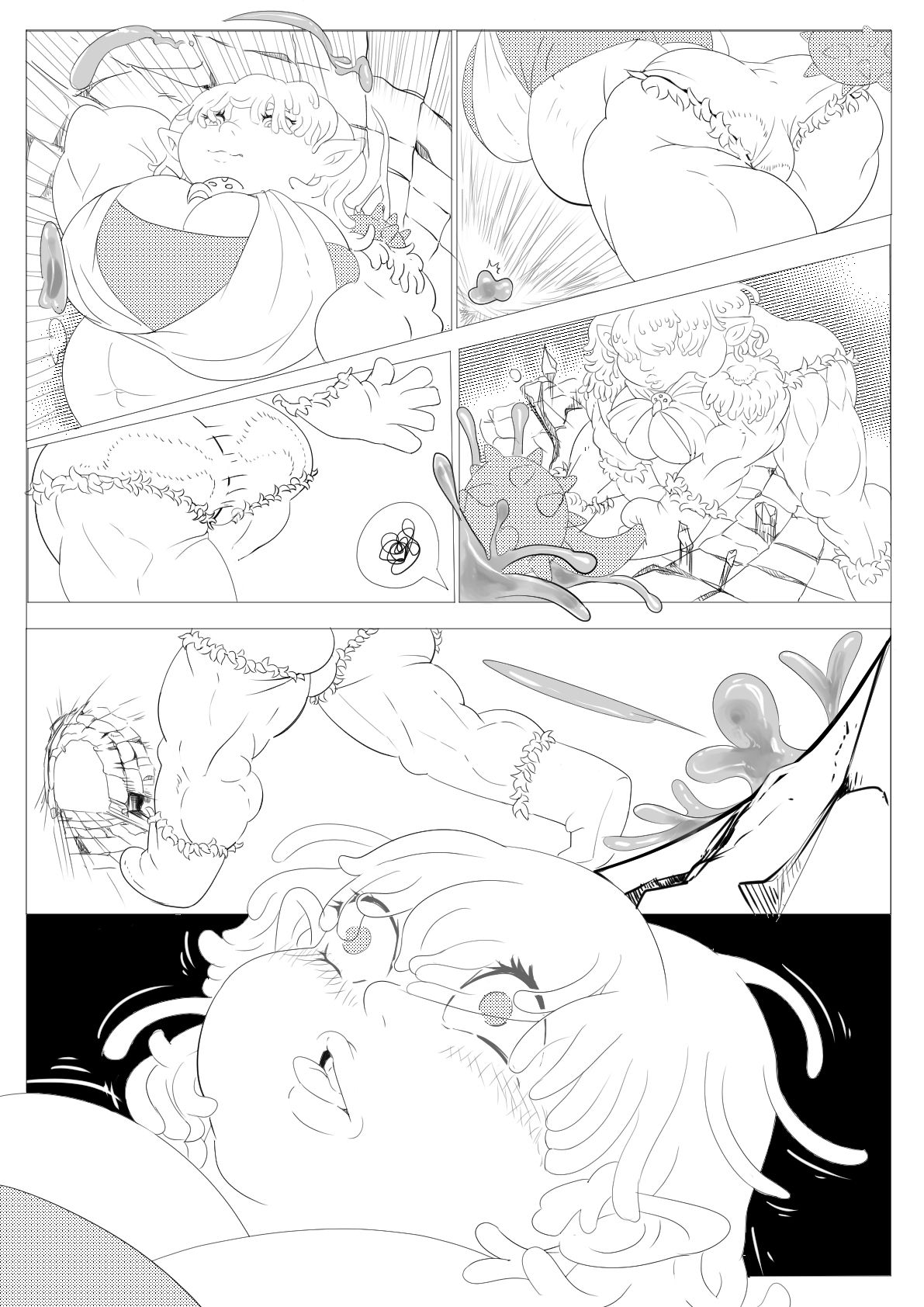 サンプル画像1:メカクレ妊婦ハーフリングが獣化スライムに襲われちゃう漫画(ドSバター犬) [d_223050]