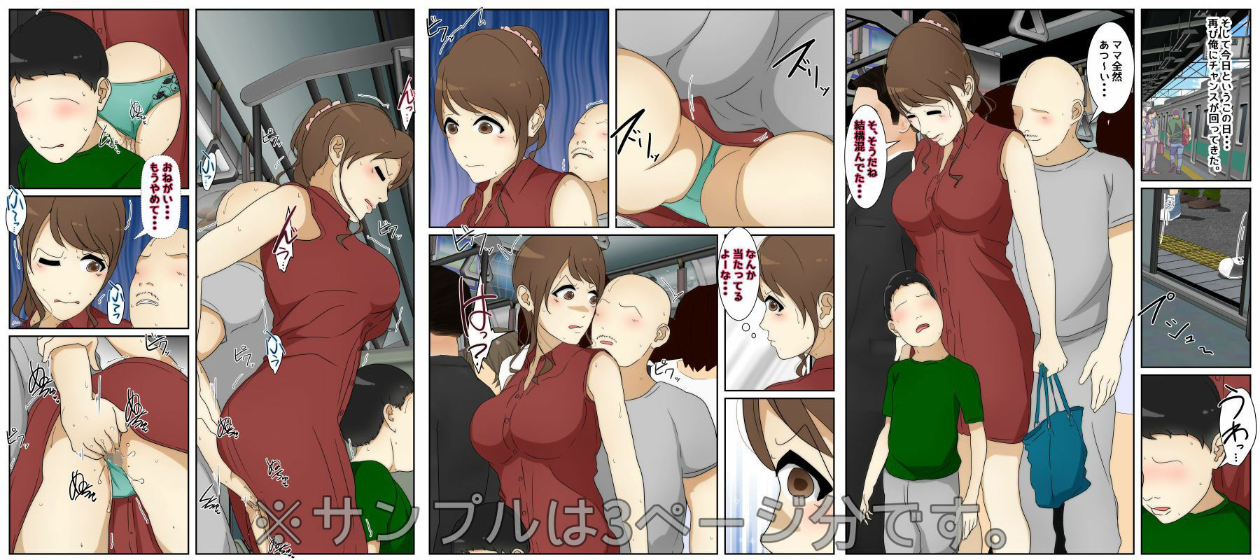 サンプル画像1:新 ぼくのママが電車で痴●に10回射精されました。 完全版(Sistny＆Anasis) [d_233545]