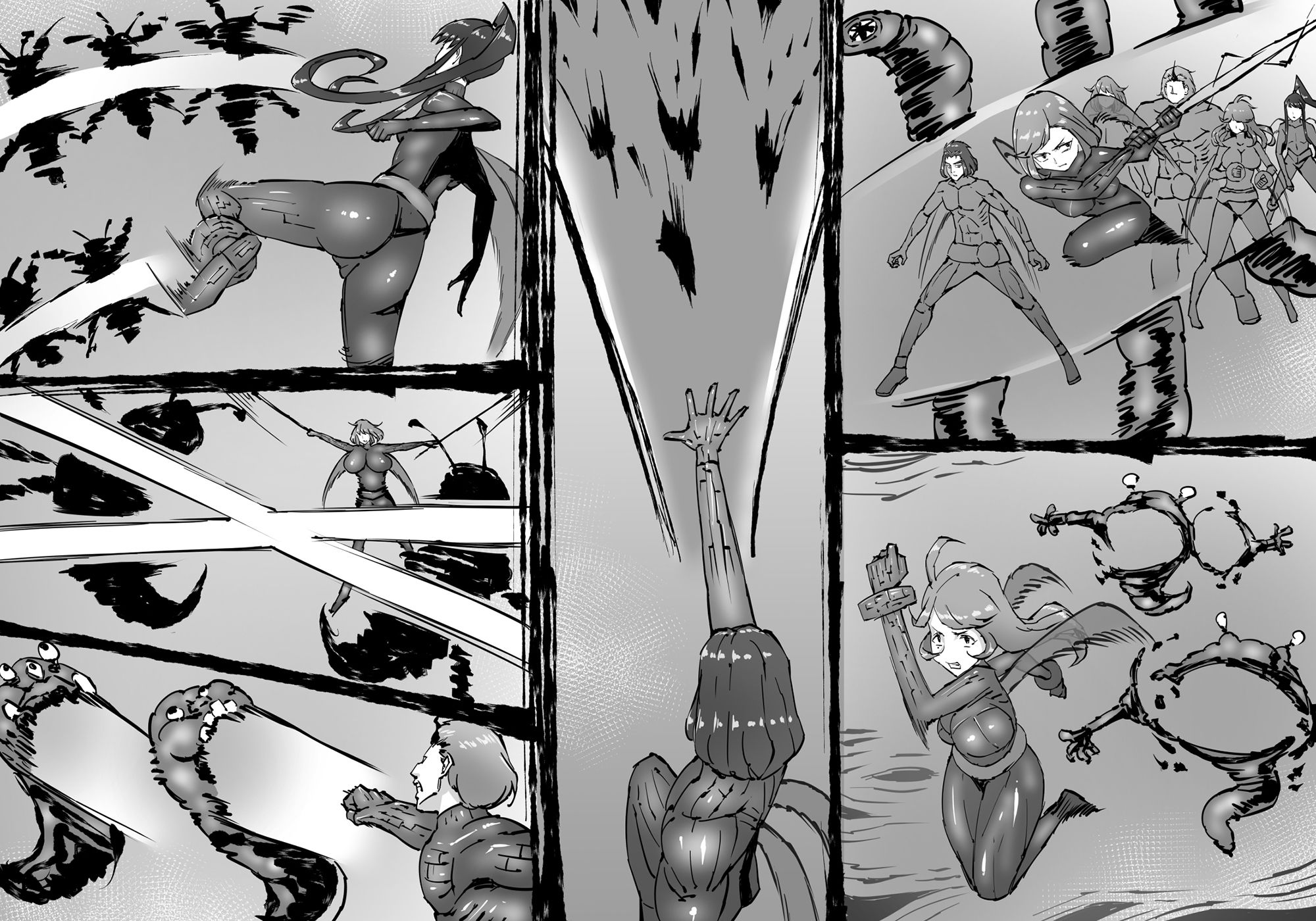 サンプル画像2:融合戦争〜人類存亡をかけた闘い！孕ませ地獄へ突入〜1章5話(中山周) [d_237168]