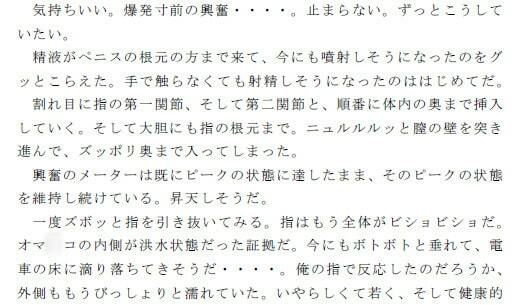 サンプル画像3:電車内で健康的なお尻の少女に激しい痴● 世の中の息苦しさ、そして満たされない欲望に鬱憤が溜まっていた男が性欲を解消(逢瀬のひび) [d_237731]