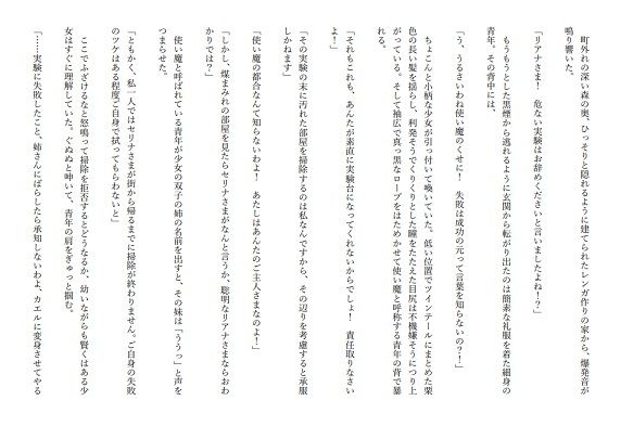 サンプル画像1:魔法使いの双子に使い魔の青年が大切なところに大事にしまわれる話(HのHによるHな書き物を売る) [d_240927]