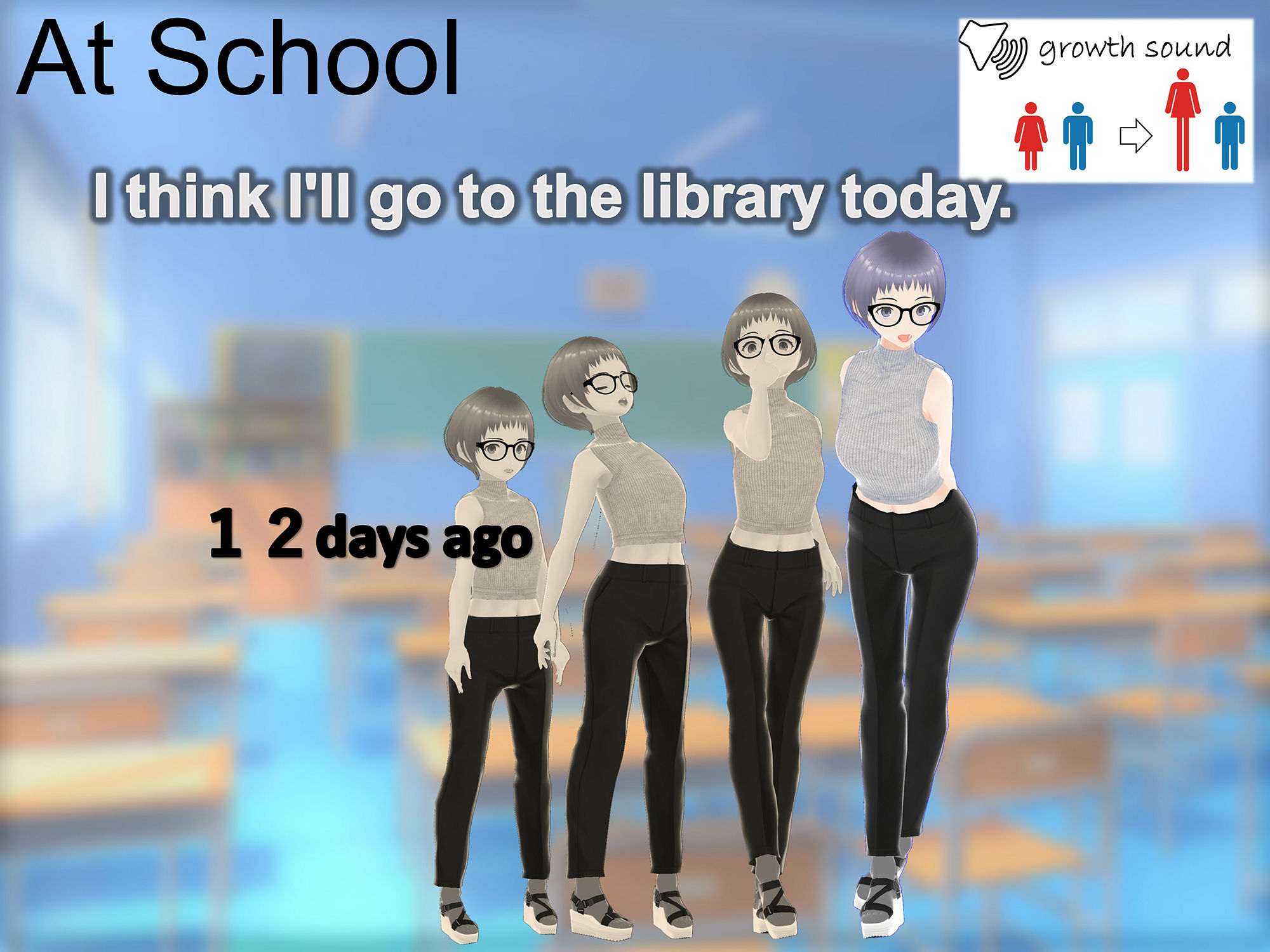 サンプル画像6:Outgrowing only girls， Overtake boys， Growth sound in the history club(女子成長クラブ) [d_245554]