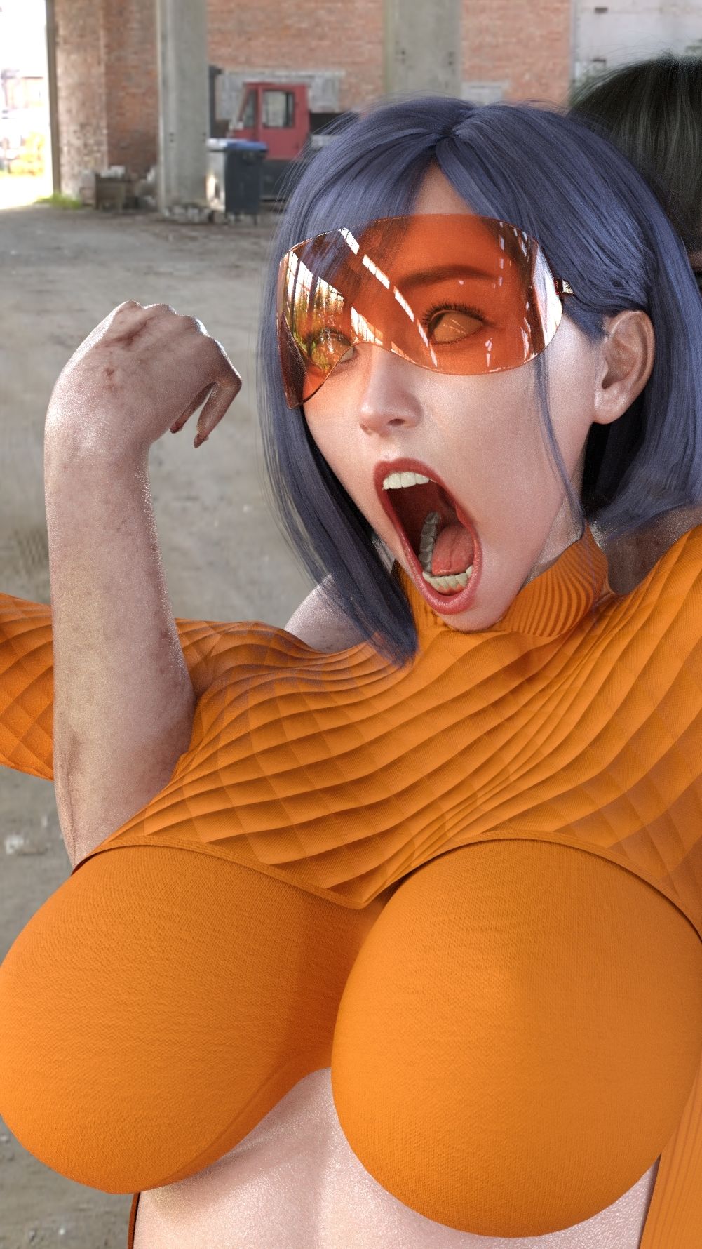 サンプル画像5:イエローレンジャー、ふたなりモンスターに襲われる(秘密のクラブ) [d_245984]