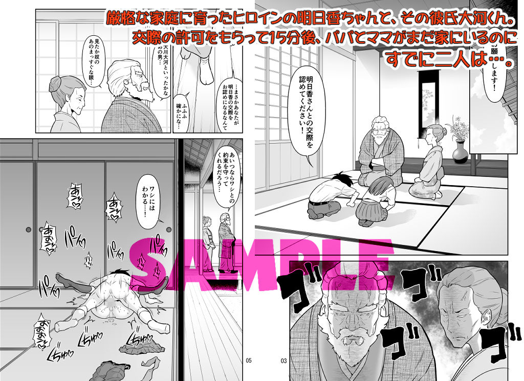 サンプル画像1:パパとママから交際の許可をもらった15分後にわたしたちハメ狂いました(DOZA Village) [d_246042]