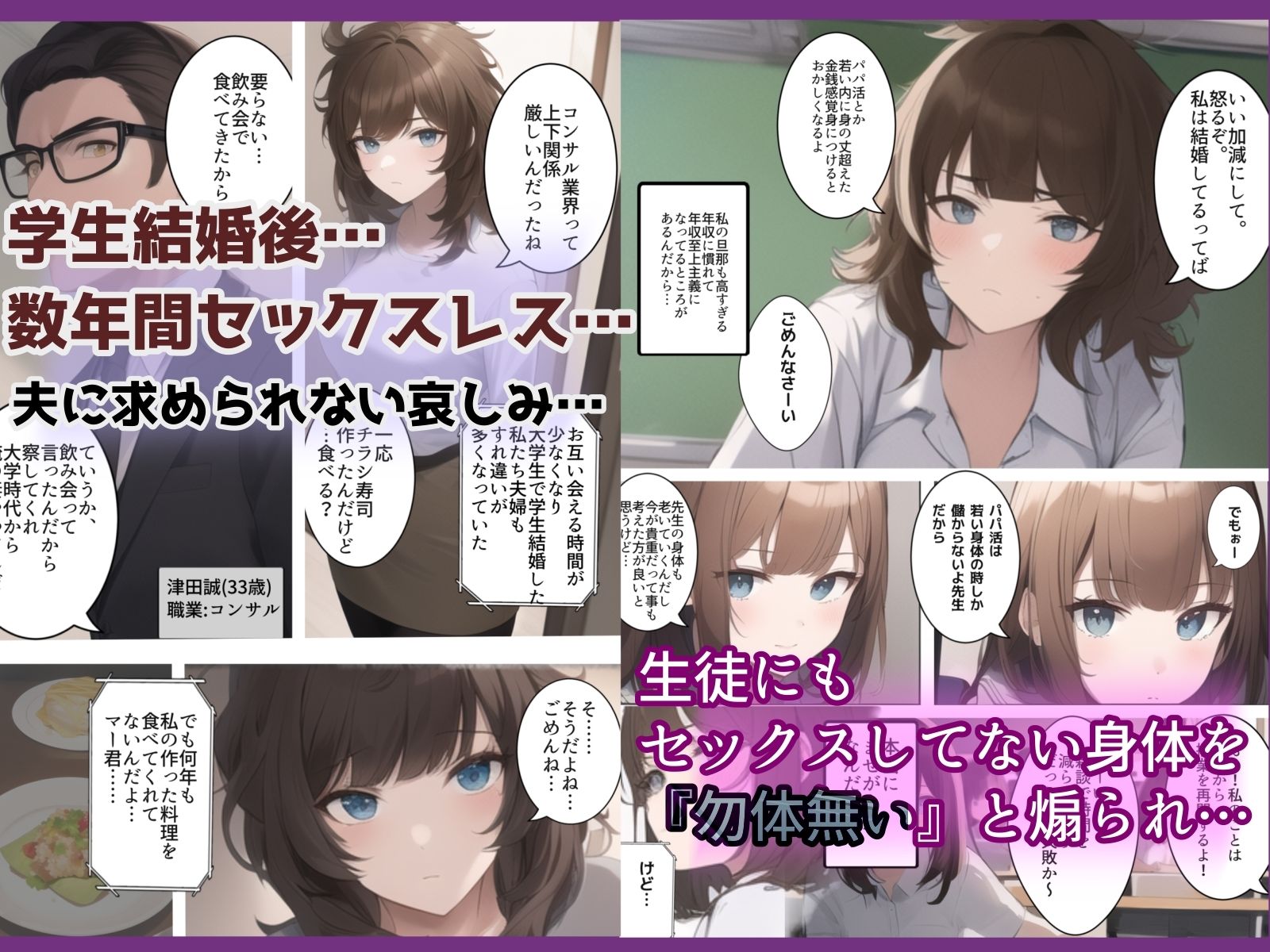 サンプル画像1:学生結婚10年後のセックスレス 〜ジムで出会う昔の嫌いなチャラ男。痩せるつもりがダウナー人妻女教師がDQN色黒男に寝取られ孕ませトレーニングを受けてた話(寝取られるタマシギの一滴) [d_249894]