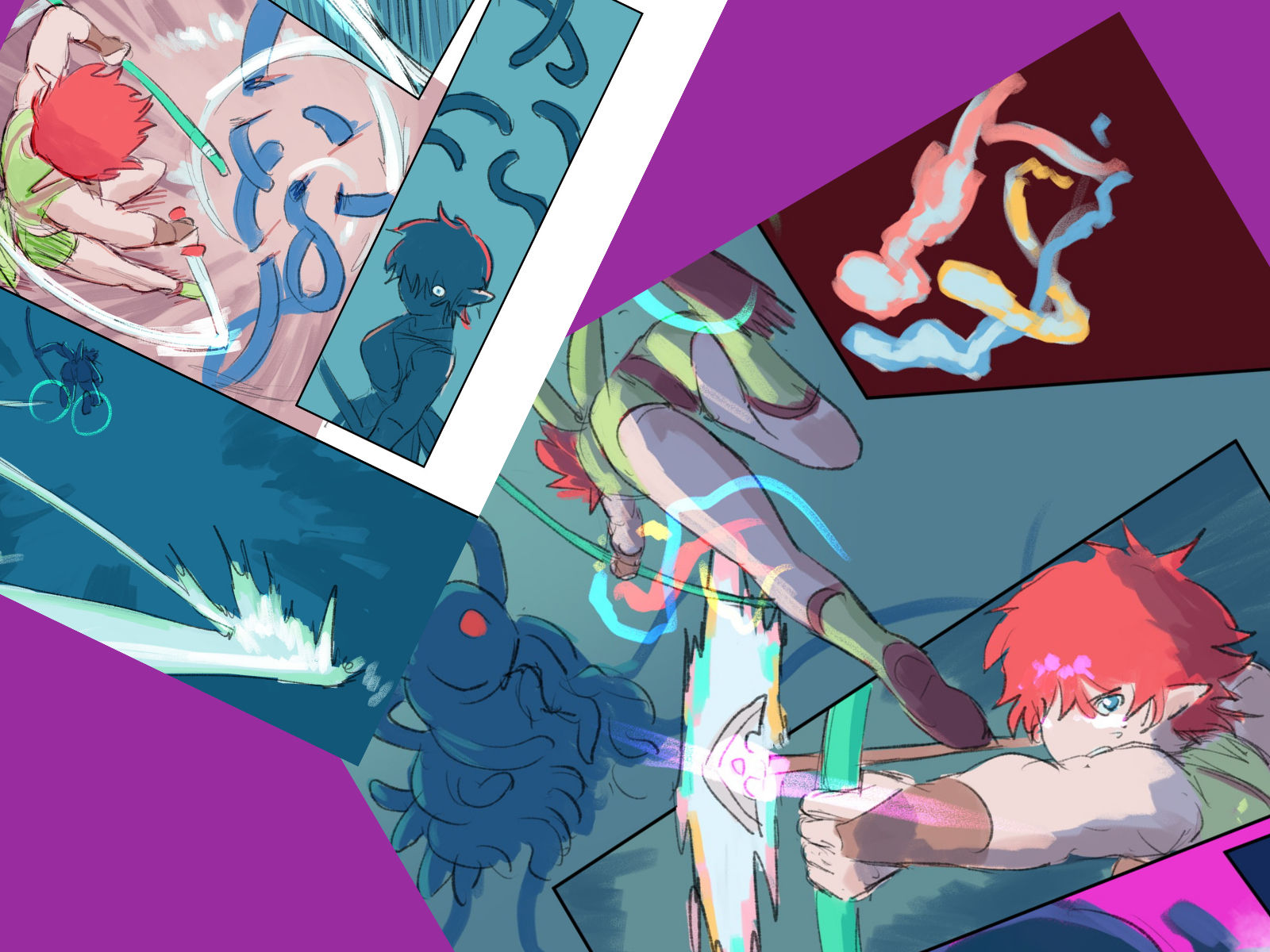 サンプル画像1:危険触手生物VS切羽詰まったお姉ちゃんエルフ(バイオ納豆堂) [d_254638]