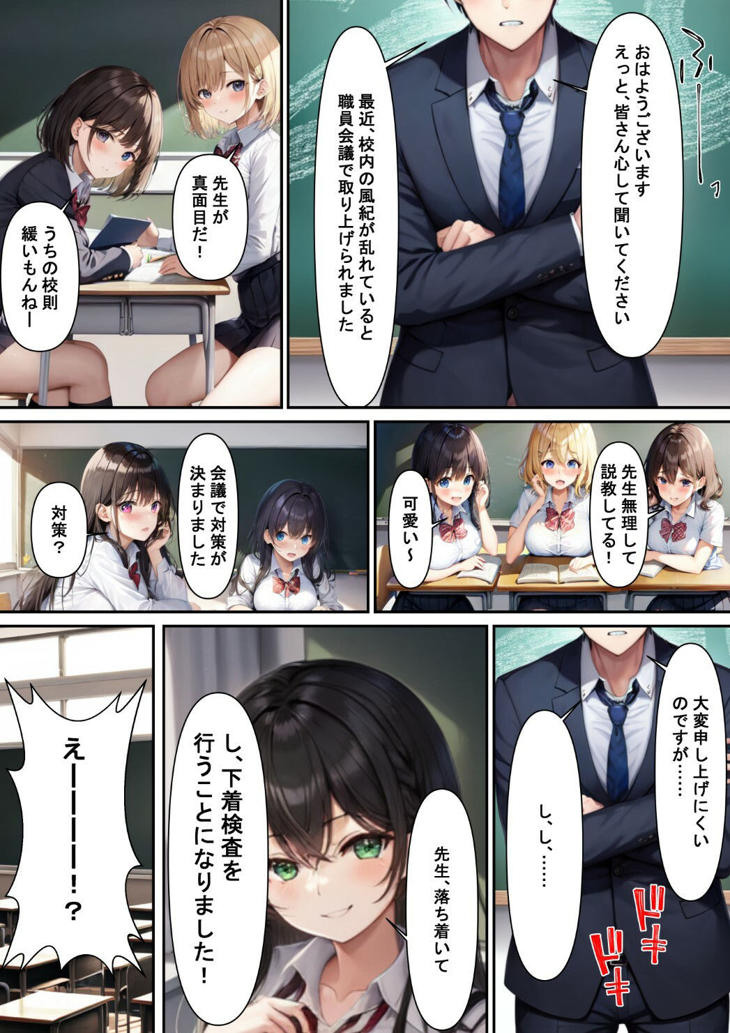 下着検査でハメられた！？〜女子校唯一の男性教師が生徒会長にハメられる話〜