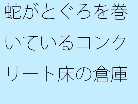 蛇がとぐろを巻いているコンクリート床の倉庫の隅 | 爽やか処理済み痛快空間