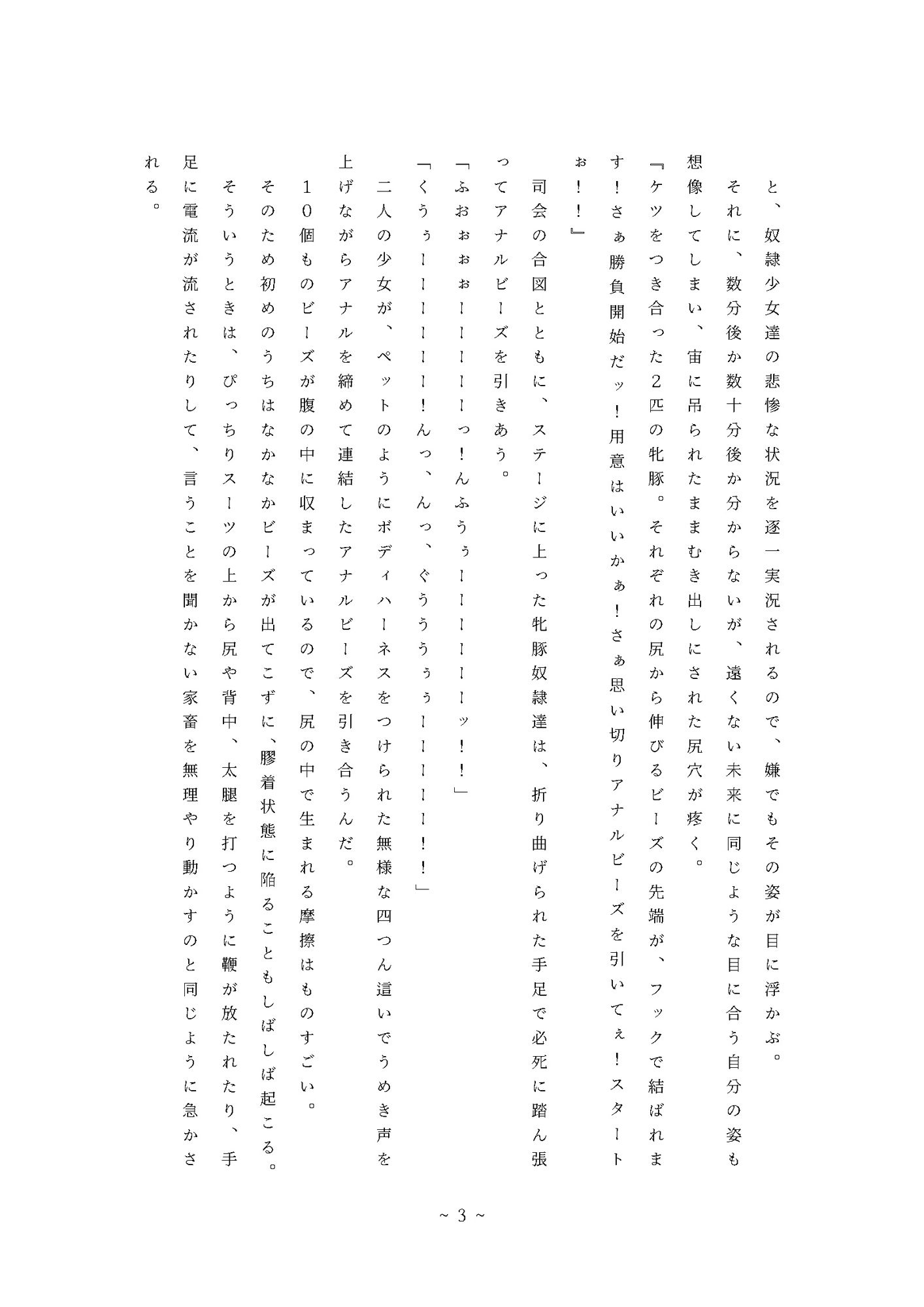 サンプル画像2:奴●姉妹の凌●記録-アナルビーズ綱引き編-(パーカーパーカー) [d_267917]