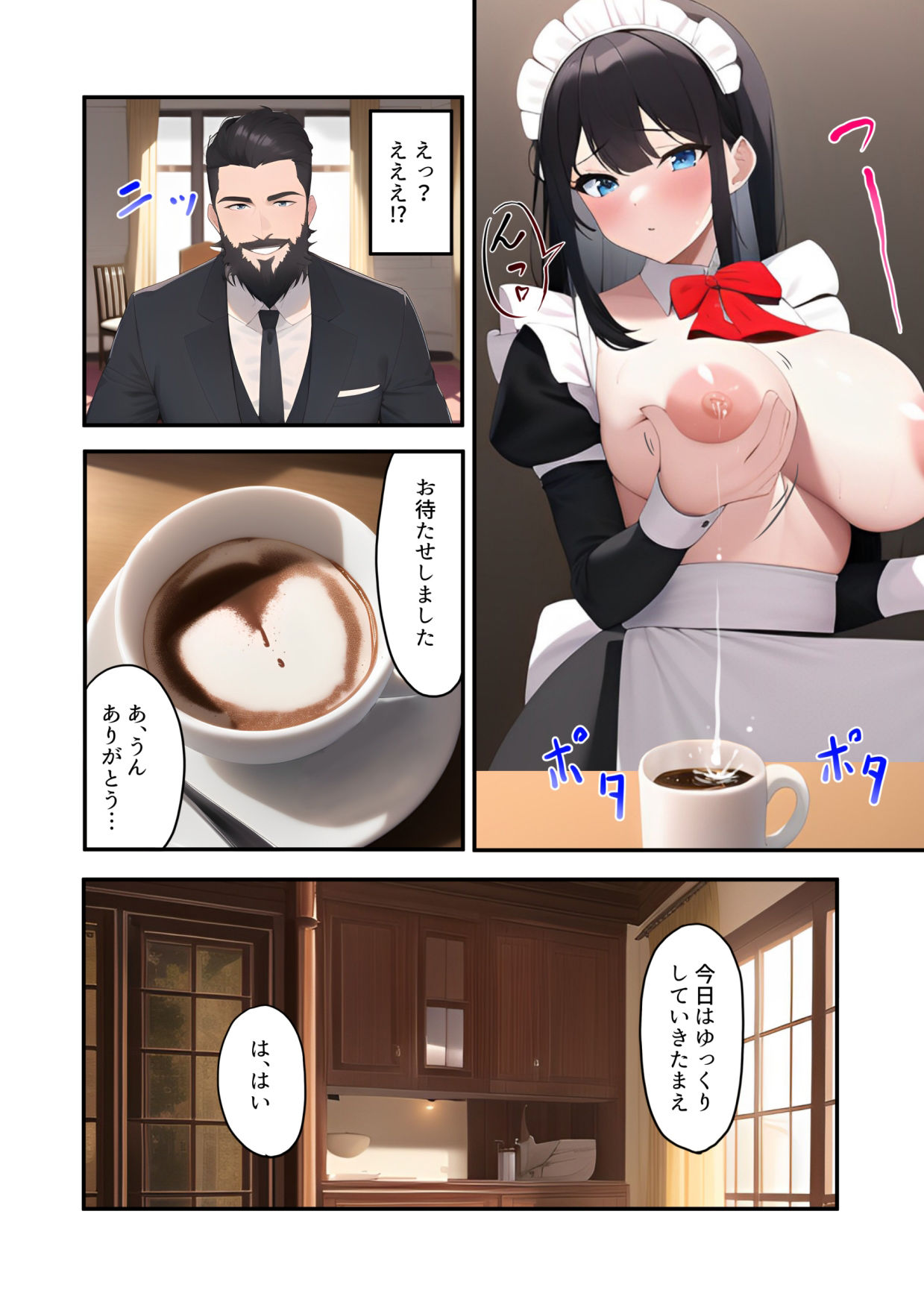 サンプル画像2:富豪のメイド母乳を出しながら来客をもてなす(とるんかた) [d_268736]