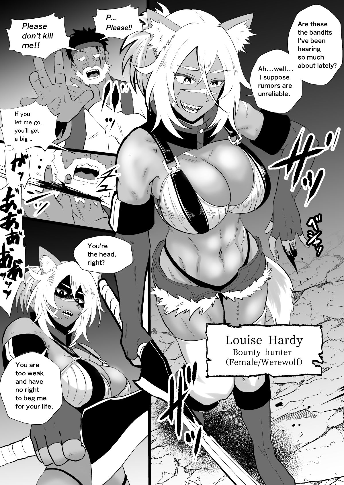 サンプル画像1:LOUISE THE BOUNTY HUNTER！！ whose body was stolen by bandits and used as a stupid whore through personality excretion.(ホテル試金石) [d_271516]