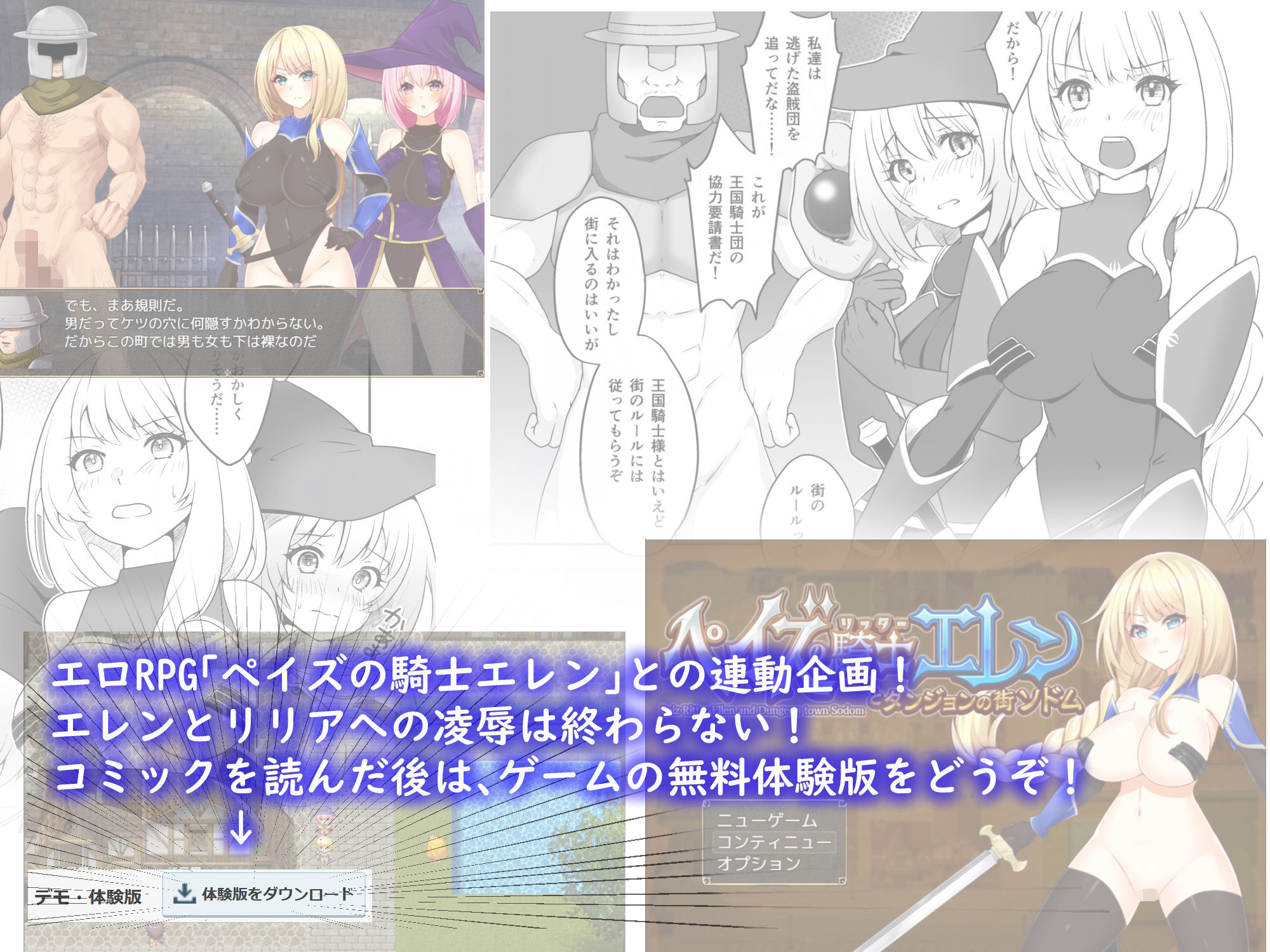 サンプル画像4:ペイズの騎士エレン〜女騎士が下半身裸の絶対ルールの街で安宿に泊まると〜(dhr研) [d_274616]