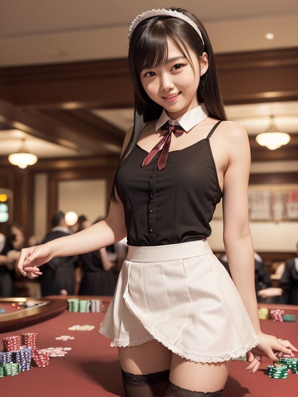 サンプル画像1:【30枚】AIグラビア画像集 カジノのメイド集(AI出版の狸堂) [d_280640]