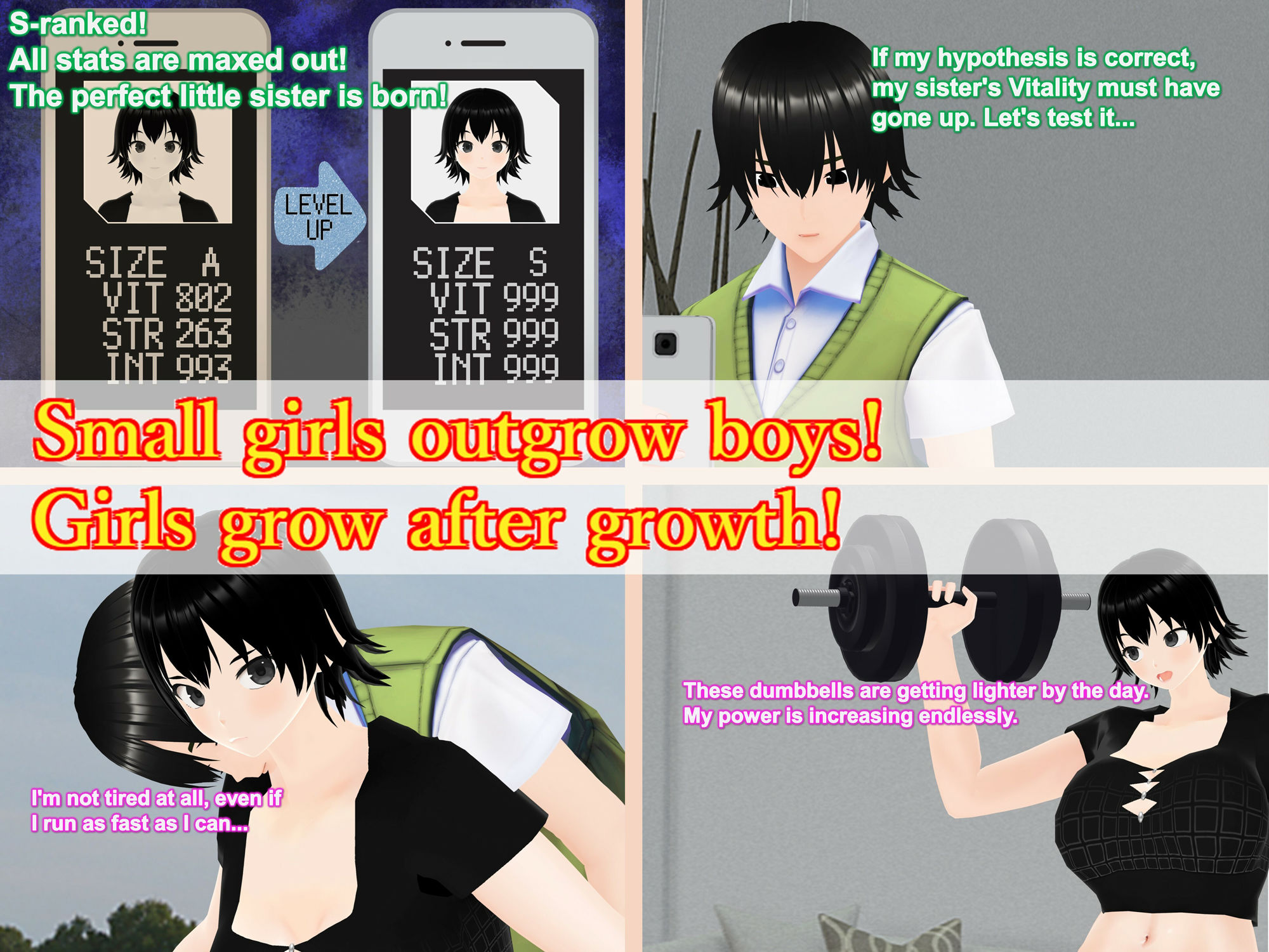 サンプル画像2:Outgrowing only girls， Overtake boys， Growth sound. Stat building game App Arc(女子成長クラブ) [d_281686]