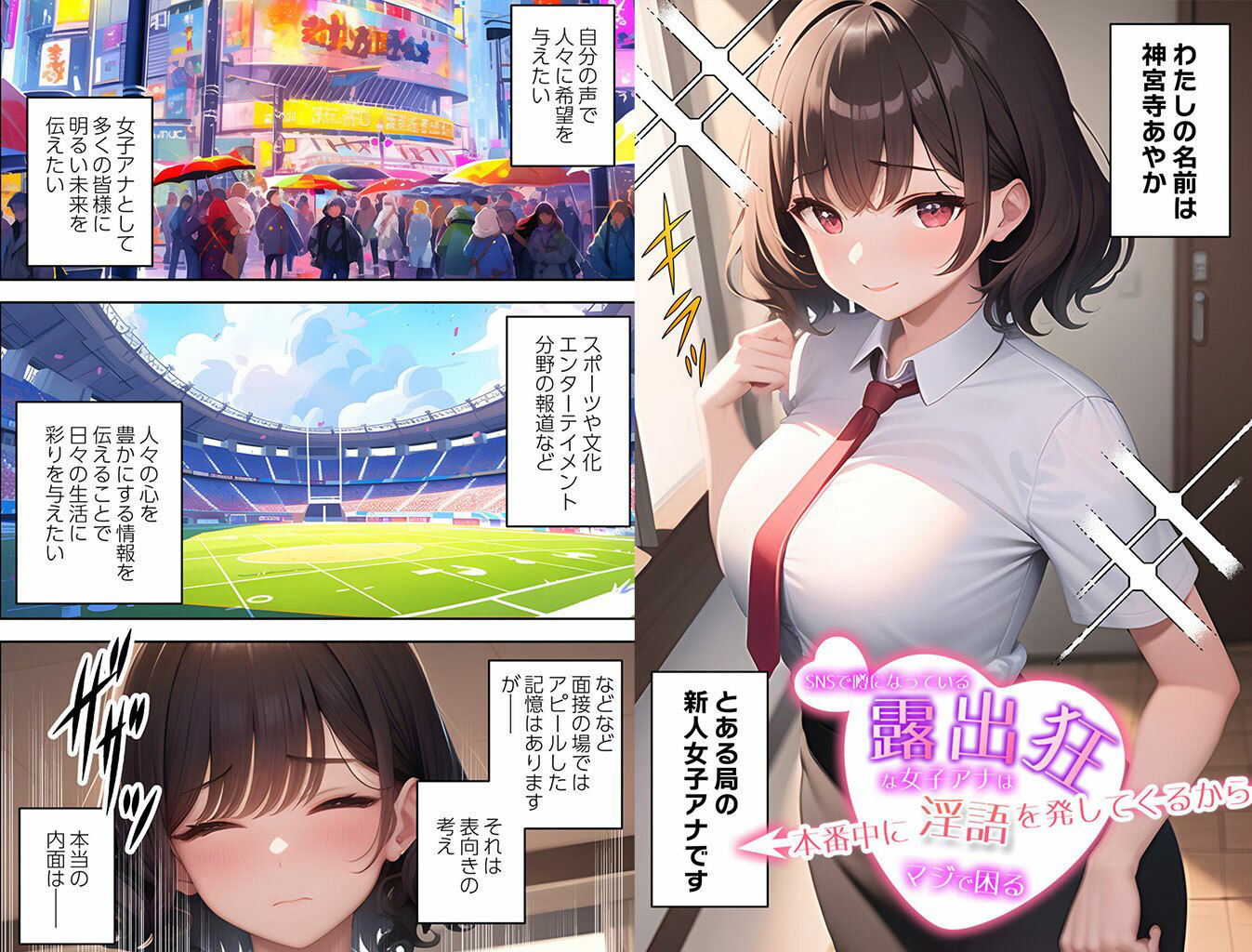 サンプル画像6:【漫画版】SNSで噂になっている露出狂な女子アナは本番中に淫語を発してくるからマジで困る(日替わりさん) [d_281711]