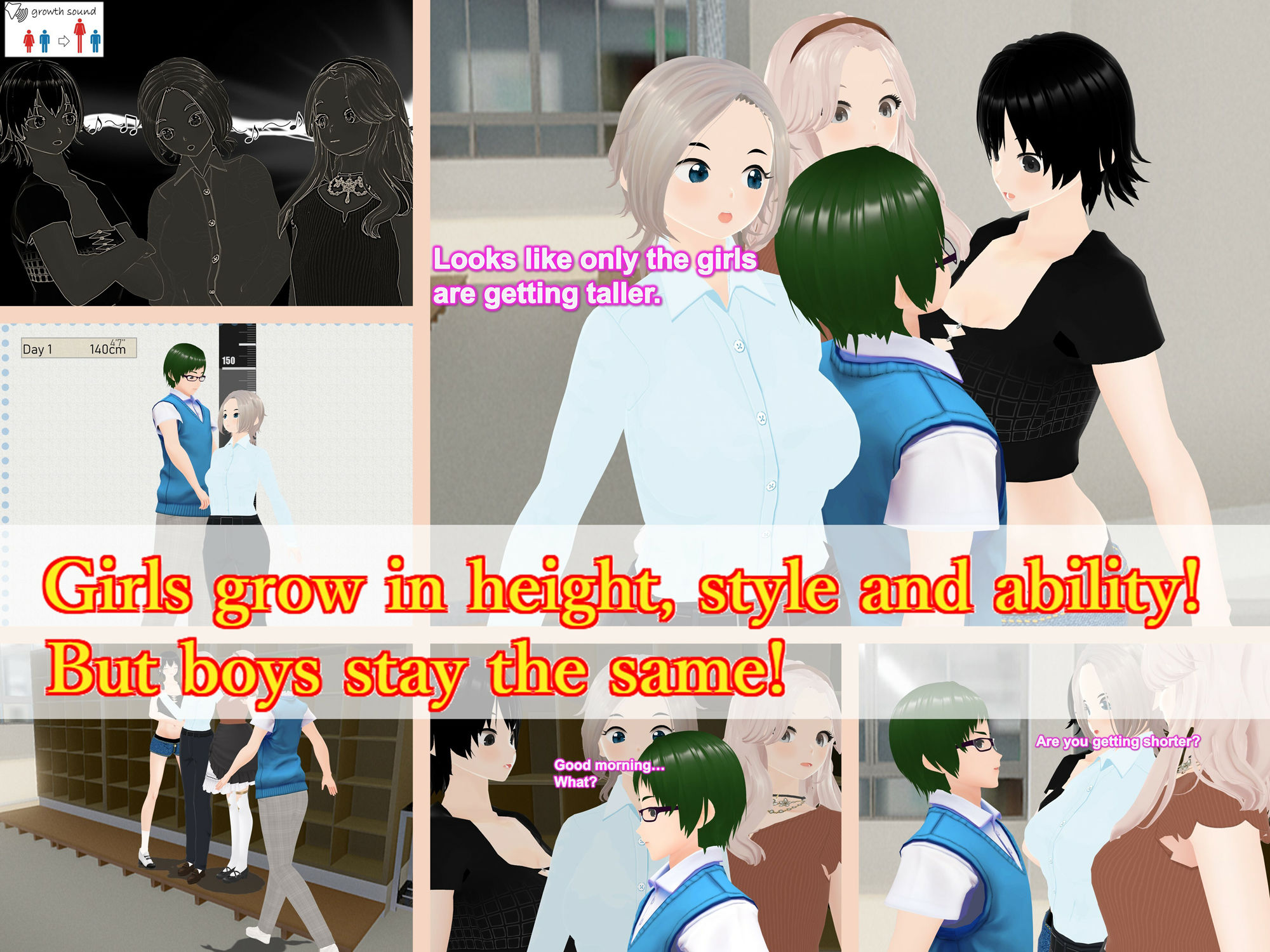 サンプル画像1:Outgrowing only girls， Overtake boys， Growth sound. School shoe rack Arc(女子成長クラブ) [d_287574]