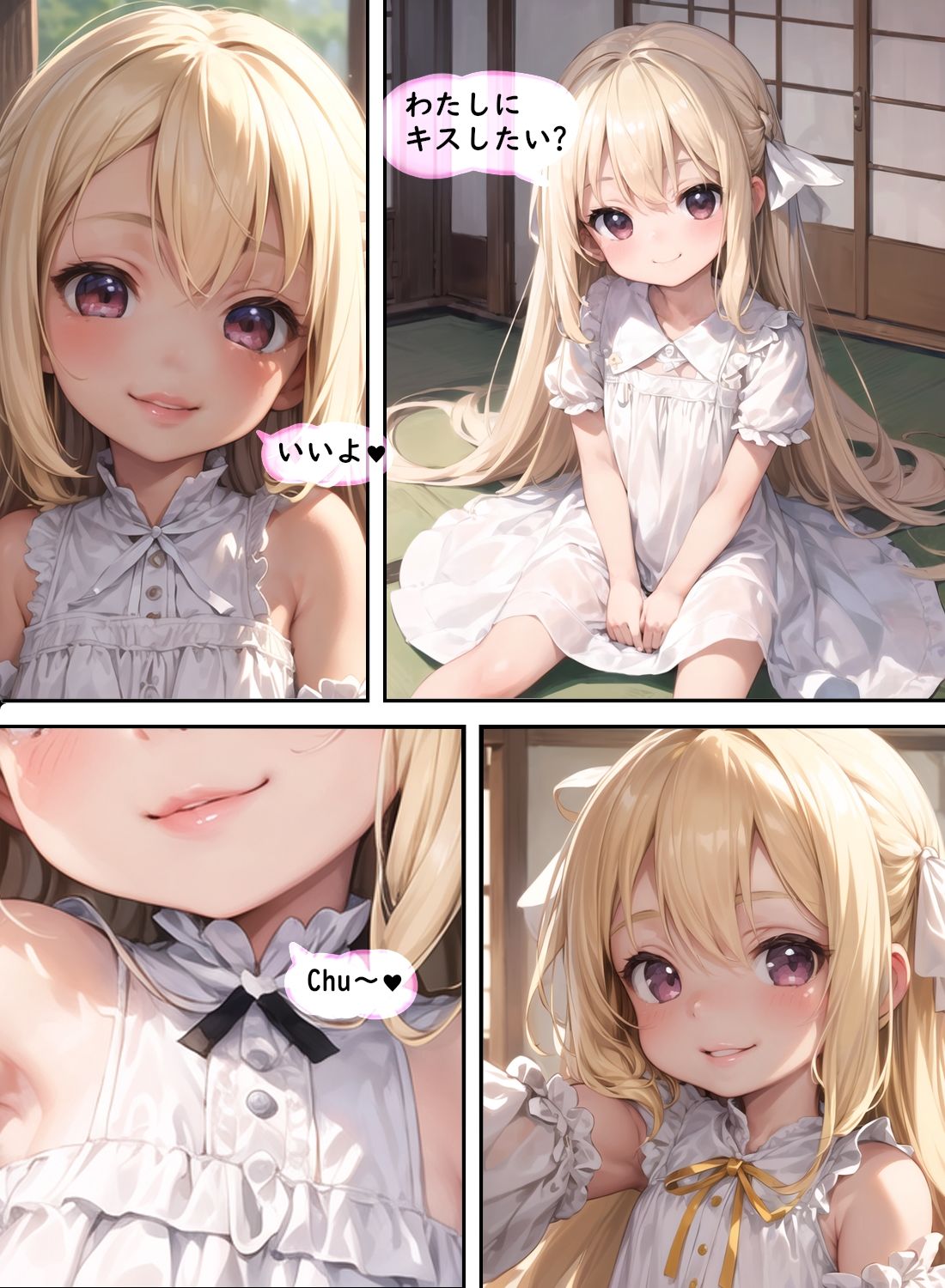 サンプル画像1:片言を話す金髪ロリと温泉旅館でセックス(AI漫画創作倶楽部) [d_288516]