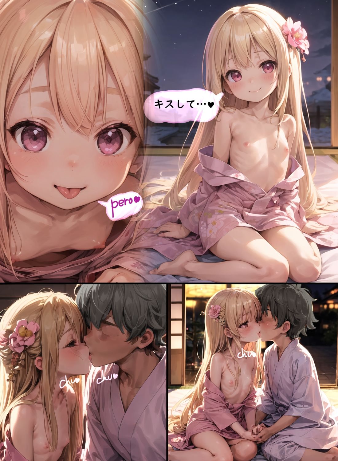 サンプル画像4:片言を話す金髪ロリと温泉旅館でセックス(AI漫画創作倶楽部) [d_288516]