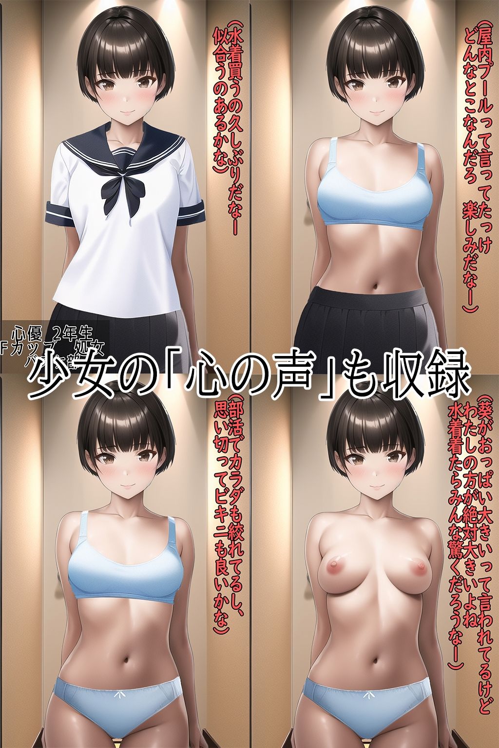 サンプル画像1:少女水着試着室〜夏制服の水着試着編(ジュニアブラが好き。) [d_288662]