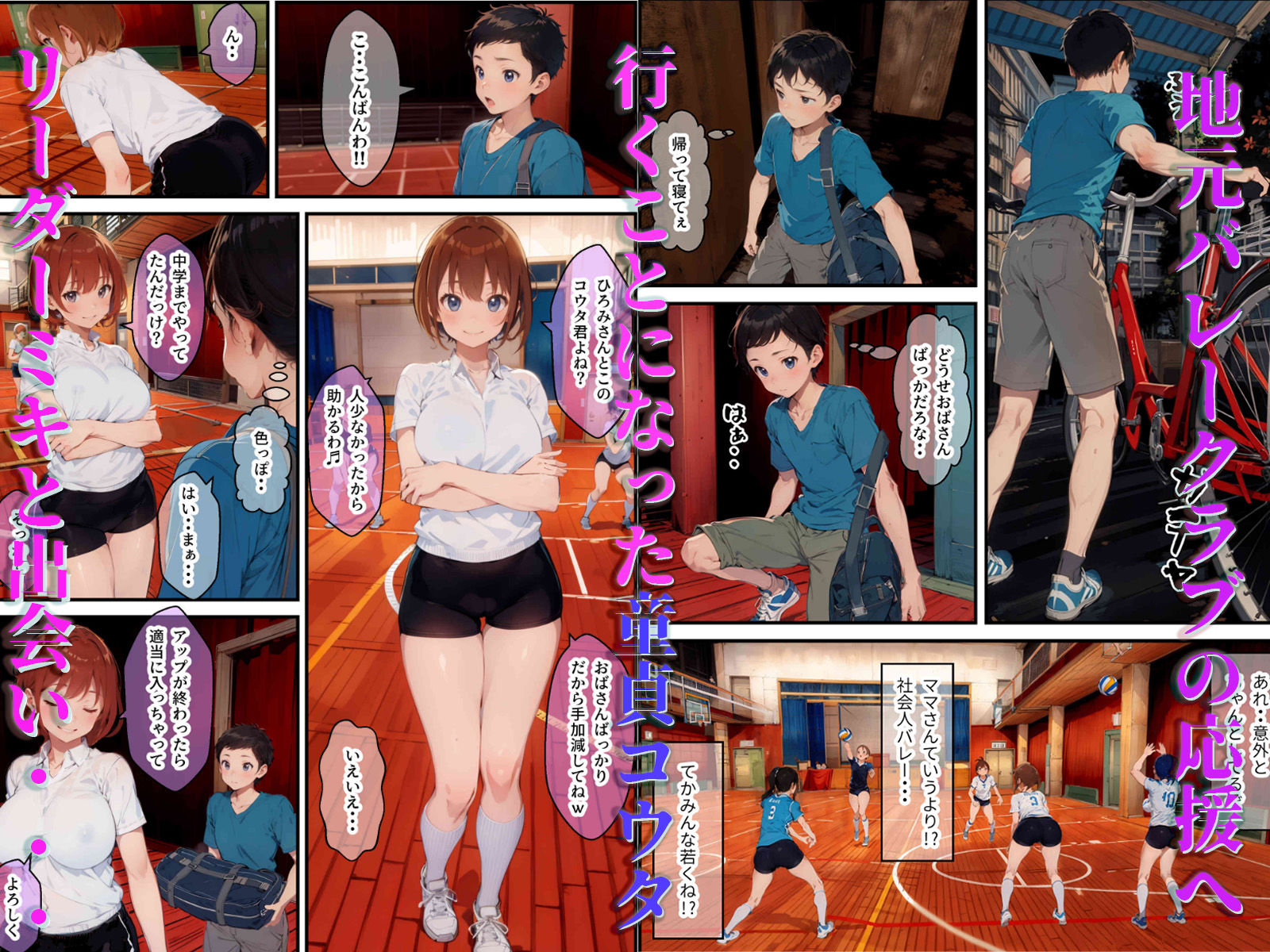 サンプル画像1:ママさんバレーに突撃したら精液むしり取られた話(行け！軟中柔道部) [d_290799]