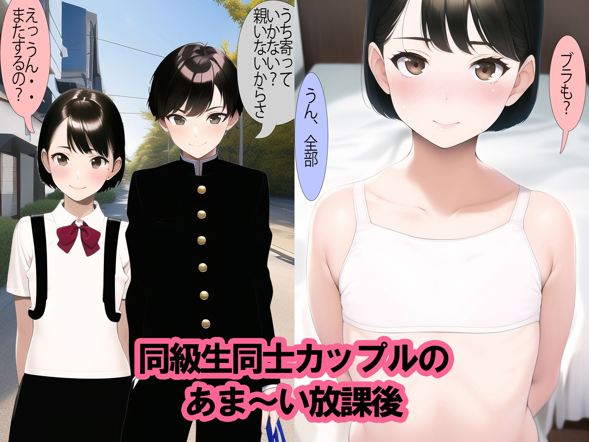 サンプル画像1:若いメスとオスの交尾 結菜・悠真編(ジュニアブラが好き。) [d_292136]