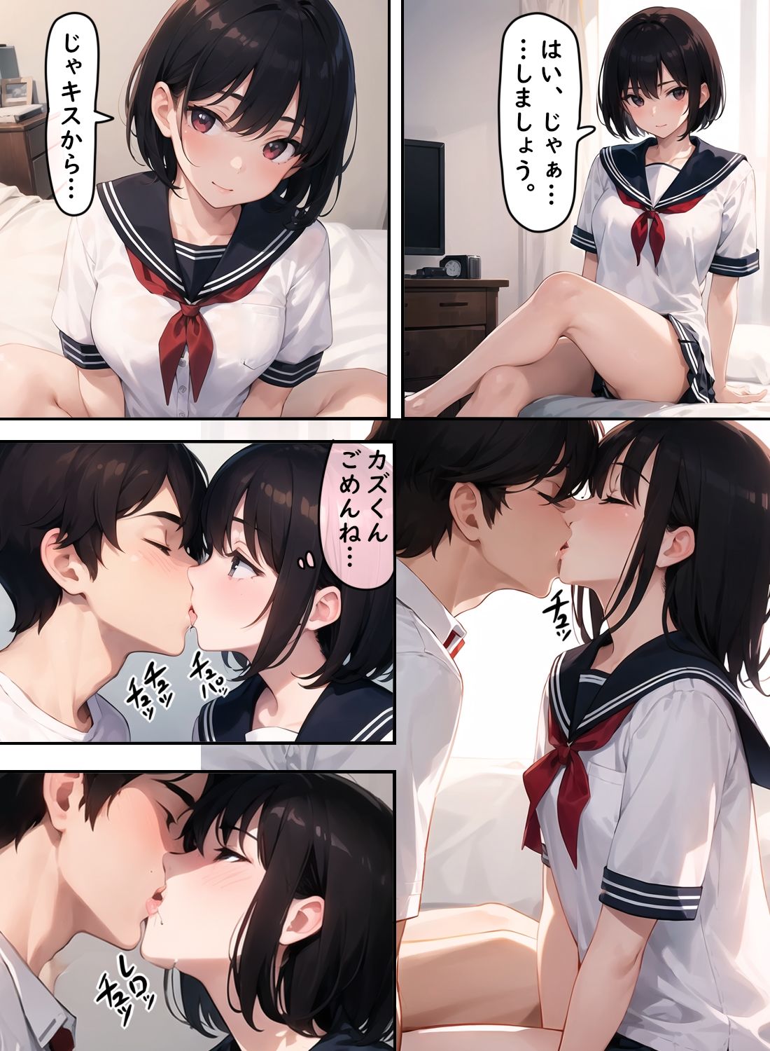 サンプル画像4:彼氏持ちの女子校生と寝取り援交セックス(AI漫画創作倶楽部) [d_292520]