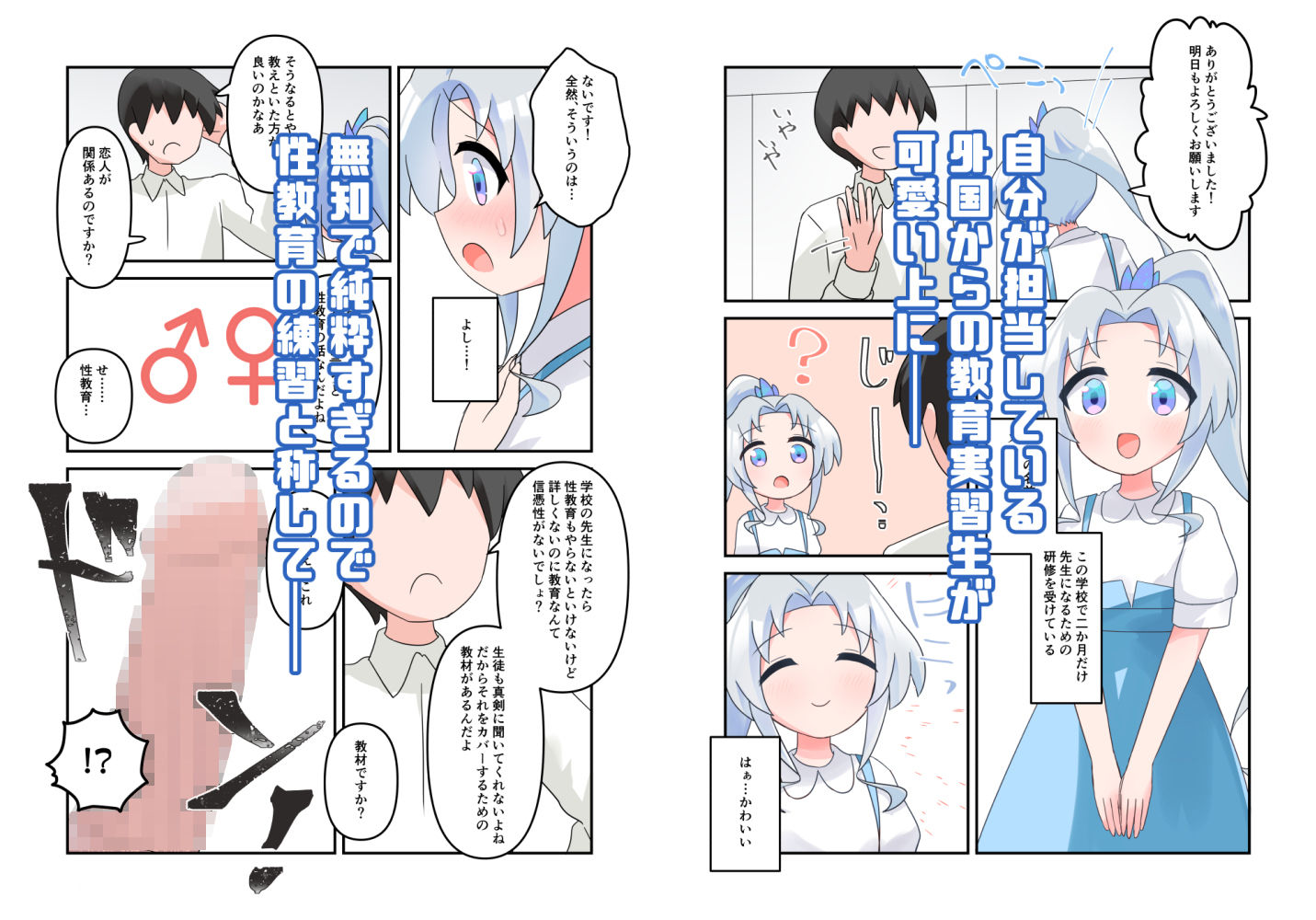 サンプル画像1:無知な教育実習生の外国人美少女を騙してエッチなことする話〜無知シチュ編〜(やわらかぺーぱーたおる) [d_293991]