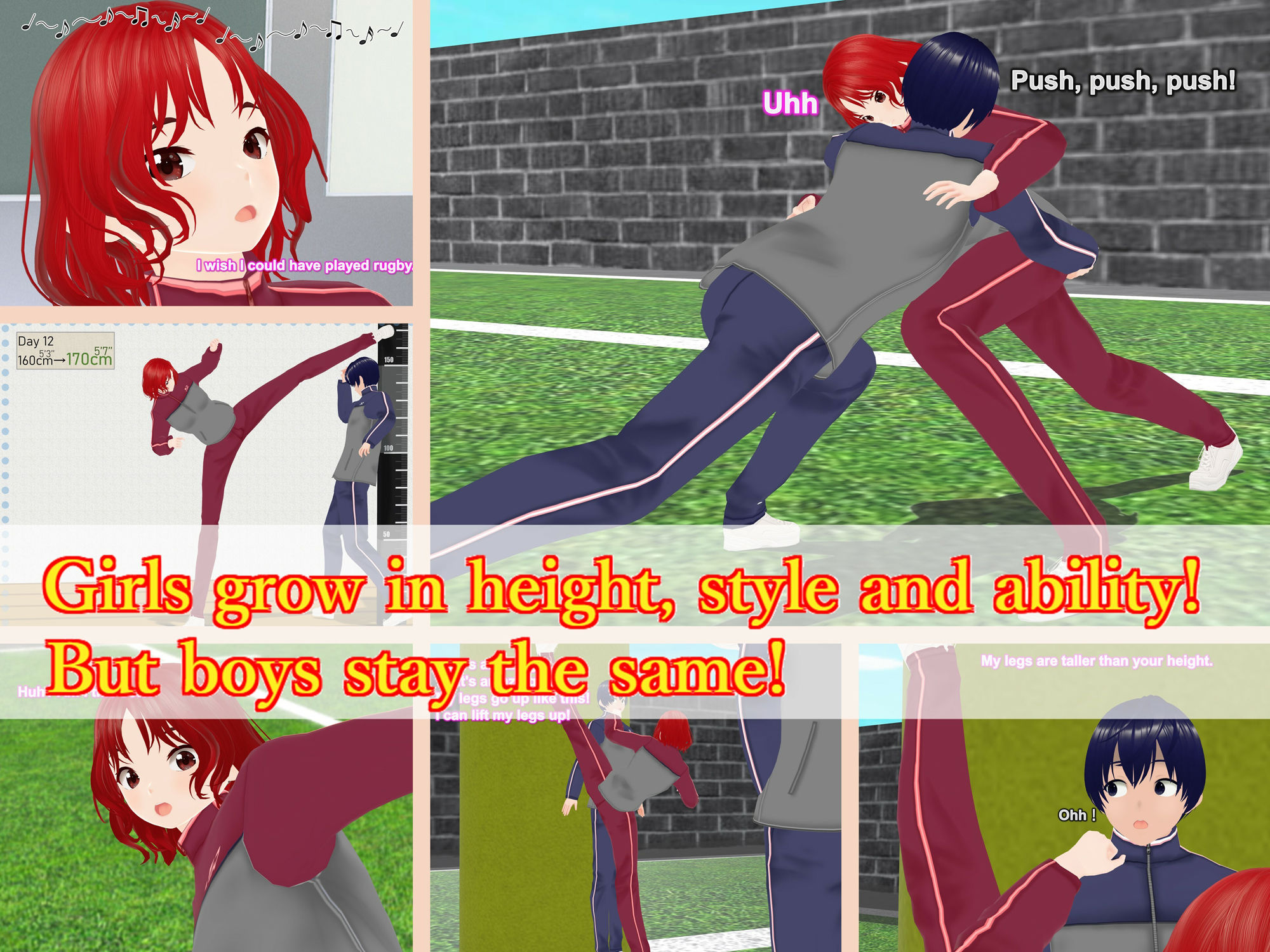 サンプル画像1:Outgrowing only girls， Overtake boys， Growth sound. Rugby Arc(女子成長クラブ) [d_294743]