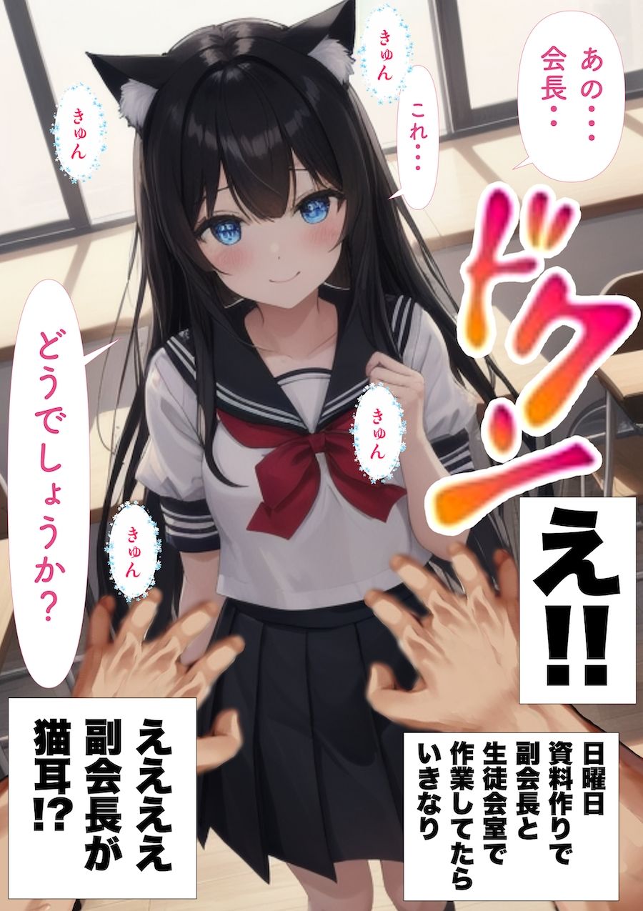 サンプル画像3:副会長が猫耳なので即ぶっかけフェラ中出し(あああ本舗) [d_296171]