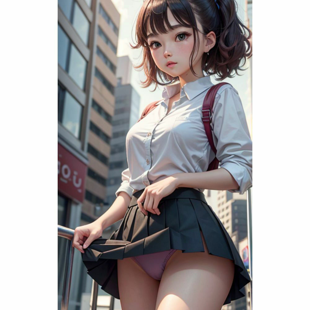 サンプル画像2:スカートのナカ(AI美女) [d_296327]