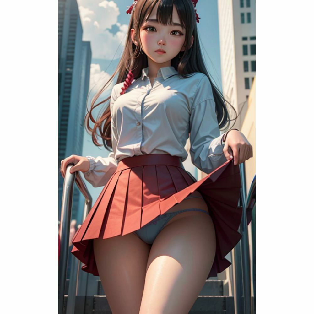 サンプル画像3:スカートのナカ(AI美女) [d_296327]