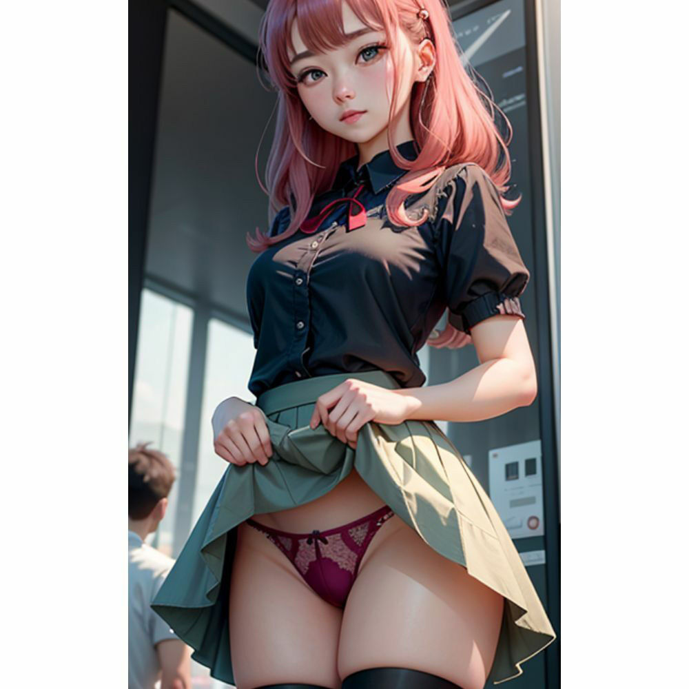 サンプル画像4:スカートのナカ(AI美女) [d_296327]