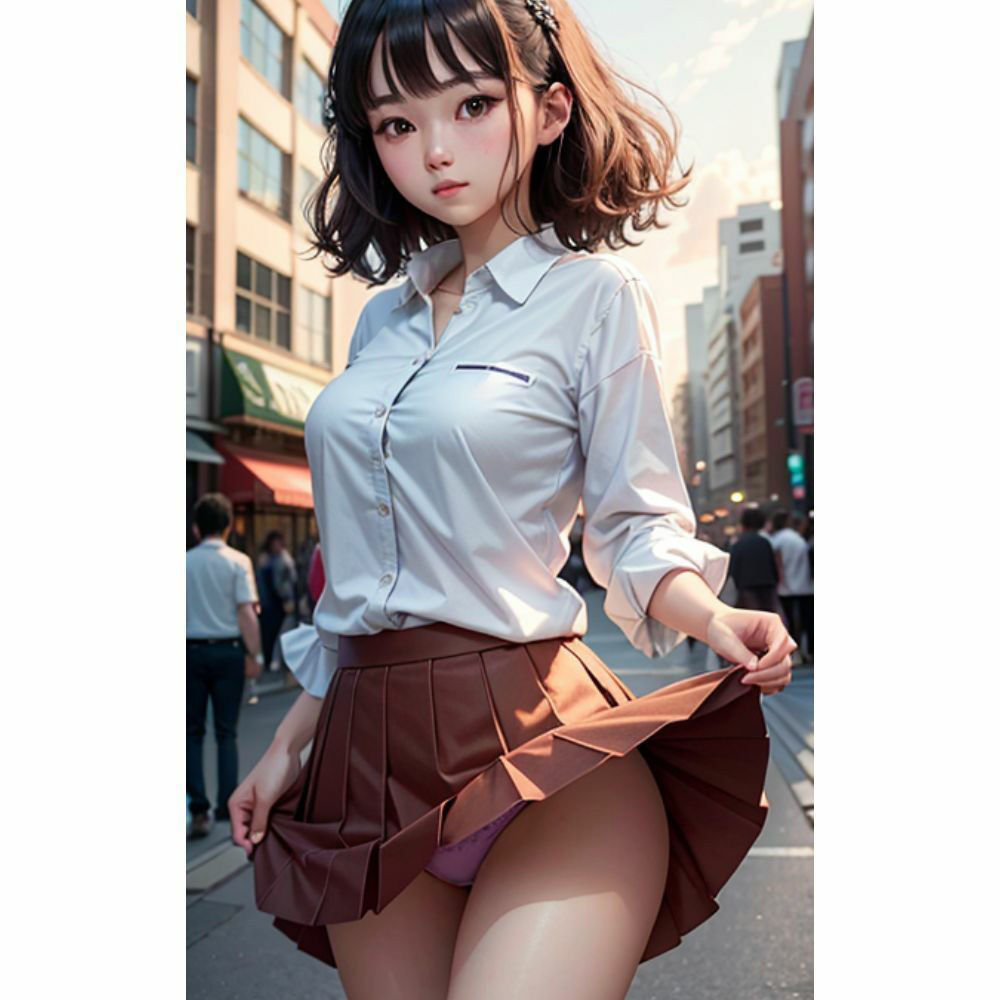 サンプル画像5:スカートのナカ(AI美女) [d_296327]