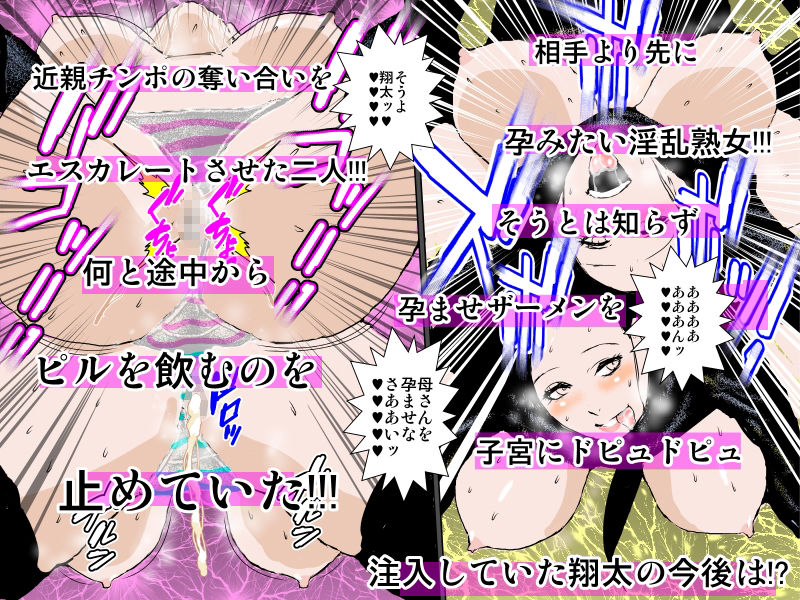[同人]「ビッチな母と伯母の超淫乱マンコに絶対孕ませ特濃ザーメンを注ぎ込み続けた僕」(るいぼす茶)