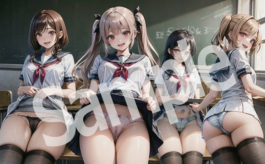 サンプル画像1:放課後 JK 制服ハーレム(AI milkpie) [d_298384]