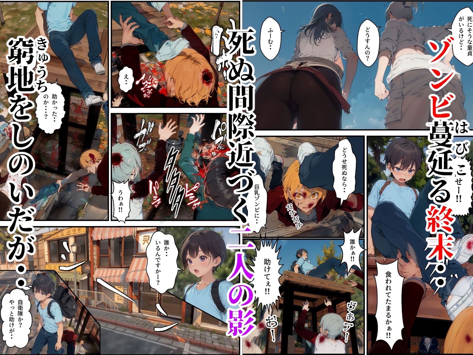 サンプル画像1:終末世界で性欲処理係に任命された話(行け！軟中柔道部) [d_300990]