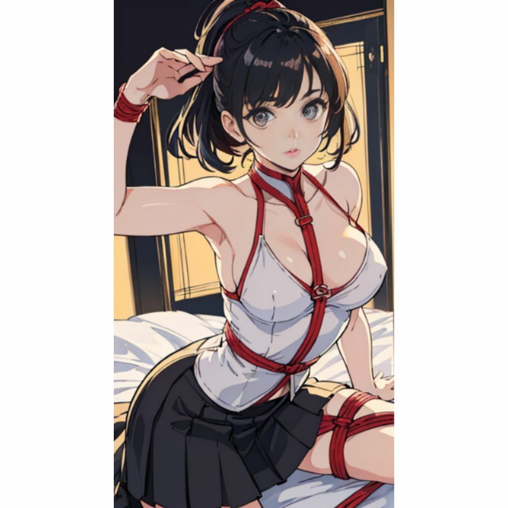 サンプル画像3:美しすぎる少女の緊縛！チャイナドレス/JK/水着/様々なコスプレを披露(AIマニアック画像) [d_303450]