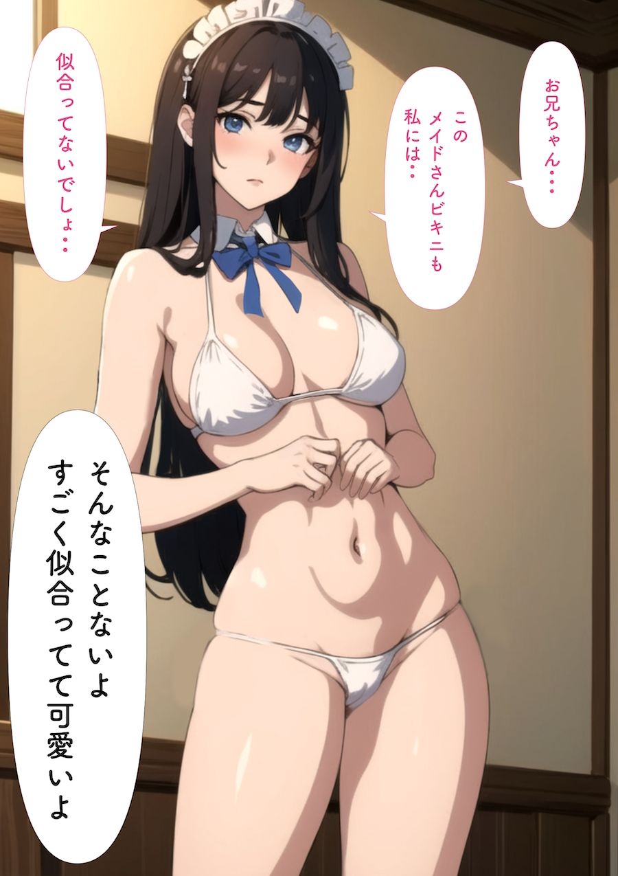 サンプル画像2:妹みたいな幼なじみの巨乳メイドビキニにフェラぶっかけ中出し(あーむスタジオ) [d_305379]