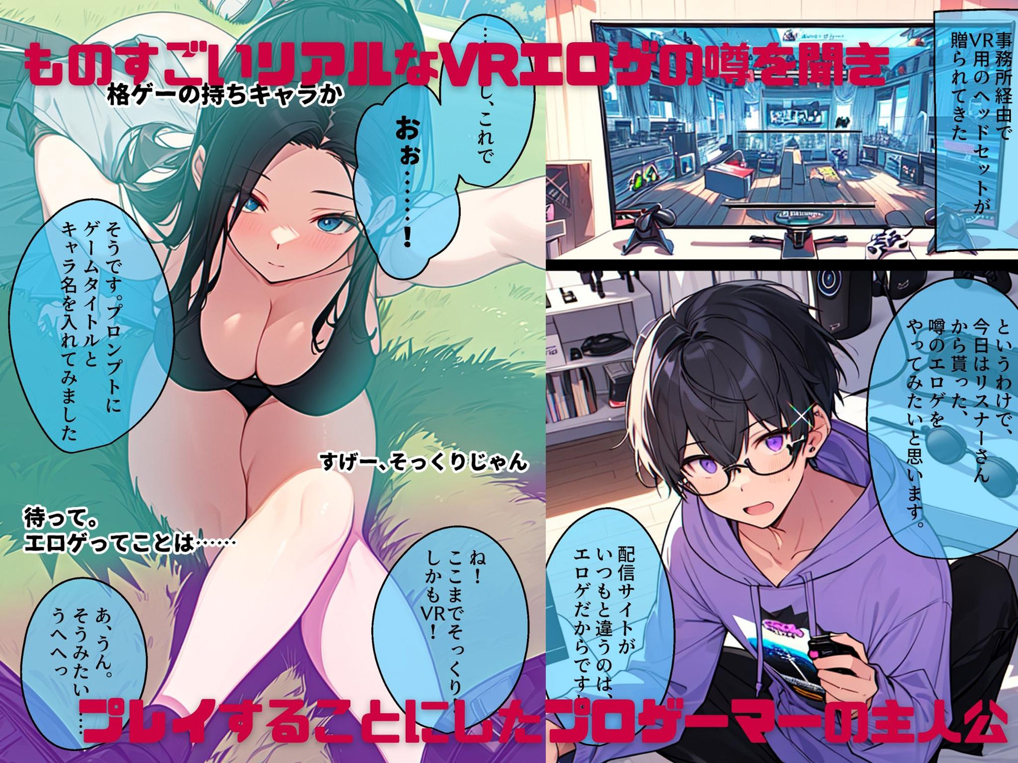 サンプル画像1:AI GIRL OVERDOSE3〜プロゲーマーの俺がVRエロゲをプレイして変身異種プレイをしてたらセカイが暴走してログアウトできなくなっちゃいました(わからせマン) [d_306099]