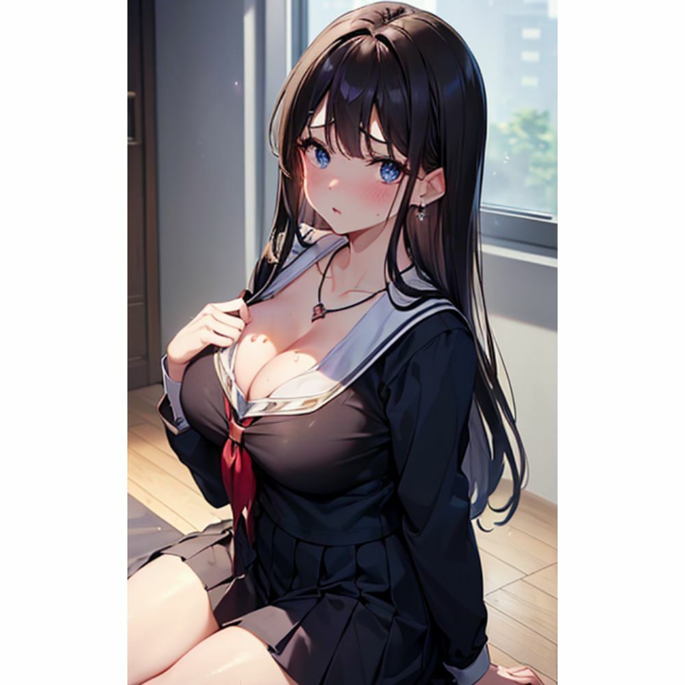 サンプル画像1:汗っかきな彼女の大胆なお誘い(愛AI) [d_307379]